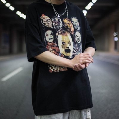 Cover Taiwan 官方直營 Slipknot 滑結樂團 暗黑 傑森 寬鬆 短袖 短Tee 嘻哈 黑色 (預購)