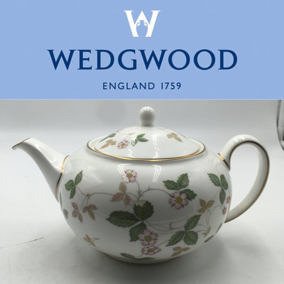 【皮老闆二店】二手真品  WEDGWOOD 瓷器 茶壺 下午茶壺 草莓野莓 紅217