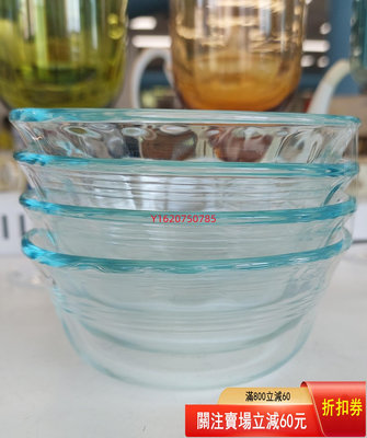 【二手】美國pyrex清新透明玻璃碗4只大容量 收藏 老貨 古玩【一線老貨】-1807