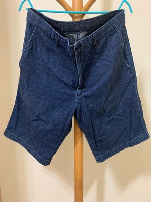 衣市藍~UNIQLO 休閒短褲 (L~84-92cm~深藍色~) (210629)