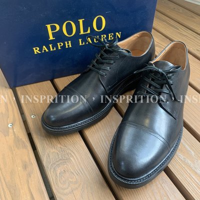 Polo Ralph Lauren Asher Shoes 黑 皮鞋 黃金大底 US10.5 28.5cm Vibram