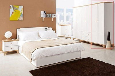 【N D Furniture】台南在地家具-北歐栓木拼白雙色80cm雙吊衣櫃/衣櫥TH