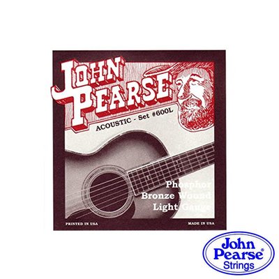 【又昇樂器 . 音響】經典美式民謠 John Pearse 600L 磷青銅鑲絲線 12-53 木吉他 民謠吉他弦