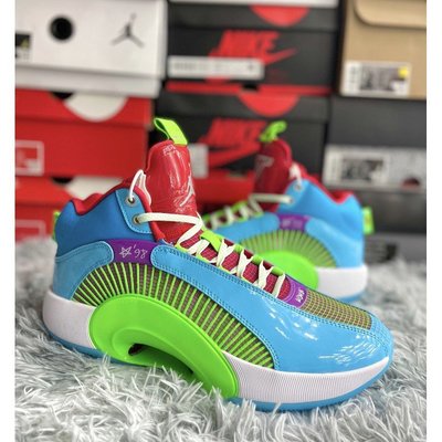【正品】Air Jordan 35 WIP PE "Greatest Gift" 藍綠紅 塔圖姆 籃球 DD3667-400慢跑鞋