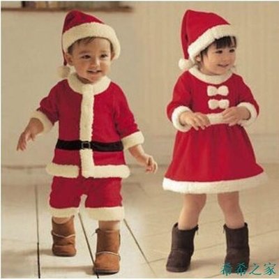 【熱賣精選】母嬰女男童冬款哈衣連身衣聖誕節表演服聖誕老人套裝兒童聖誕棉服兒童聖誕老人套裝服飾