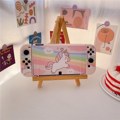 西米の店Nintendo Switch OLED 手機殼 Sunny Rainbow Unicorn 可愛漂亮的外