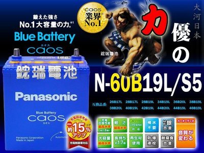 【鋐瑞電池】日本原裝 國際牌 銀合金 汽車電池 60B19L Panasonic 充電制御 FIT 對應 38B19L