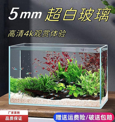 專場:超白玻璃新款魚缸桌面客廳生態造景龜缸金魚缸斗魚缸小型家用