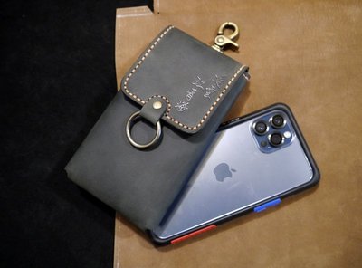 KH手工皮革工作室 MIT全牛皮i14ProMax iPhone15 ProMax直式手機皮套 腰掛手機套 客製皮套