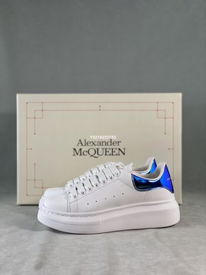Alexander McQueen   Sole Leather Sneakers 藍白男女鞋DJ6188-100