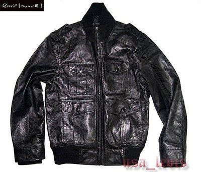 【700美金現貨M號】美國LEVIS CAPITAL E Leather Jacket A-2牛皮立領騎士皮衣飛行夾克