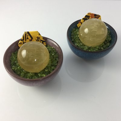 冰裂 陶瓷組合 黃冰晶球 貔貅 聚寶盆