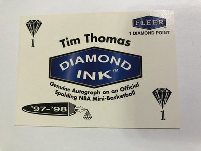 1997-98 Fleer Diamond Ink Exchange Program Tim Thomas