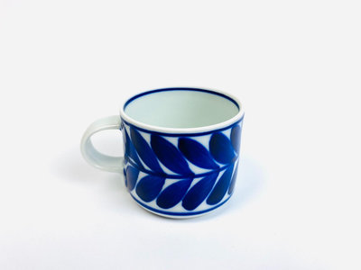 【二手】日本波佐見燒 白山陶器 藍海草鈷藍海葵咖啡杯 馬克杯 回流 瓷器 擺件【佟掌櫃】-1949