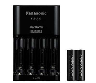 Panasonic eneloop pro (BQ-CC17充電器+2顆 4號 低自放電電池) K-KJ17HC02TW
