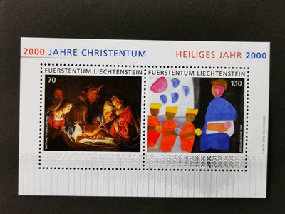 (C9669)列支敦士登2000年千禧年 宗教繪畫 小全張郵票
