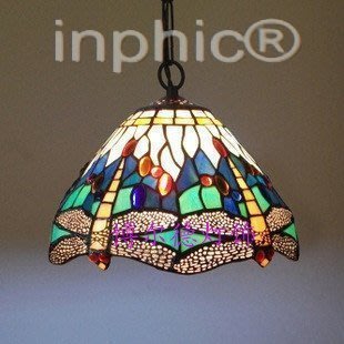 INPHIC-彩色玻璃歐式古典吊燈 書房燈 吧檯燈 蜻蜓吊燈