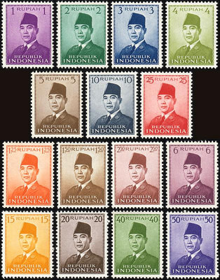 印尼郵票_名人_蘇卡諾總統_1951_133L_AZ ！郵湧池！