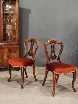英國 高品質 桃花心木 深雕刻 餐椅 書桌椅 古董椅 ch1010【卡卡頌  歐洲古董】✬