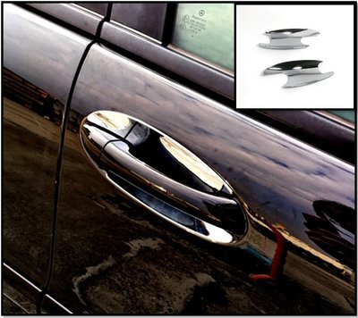 圓夢工廠 Benz 賓士 SL R230 SL350 SL500 SL55 鍍鉻銀 車門把手防刮門碗 內襯 內碗貼片