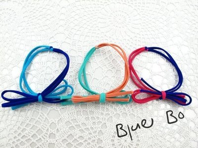 ~*BlueBo*~韓國飾品 基本款 雙色扭結蝴蝶結橡皮筋 髮束/髮飾/綁馬尾