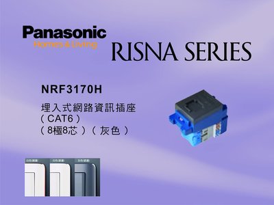 《居家好幫手》Panasonic國際牌 RISNA系列 NRF3170H 埋入式網路資訊插座CAT6【單品】蓋板需另購