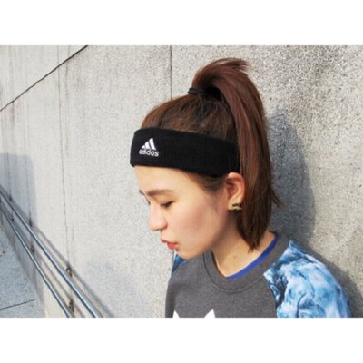 [MR.CH] Adidas 黑色 基本款 髮帶 網球 慢跑 運動彈性 頭巾 頭帶 髮飾 S22008  S97910