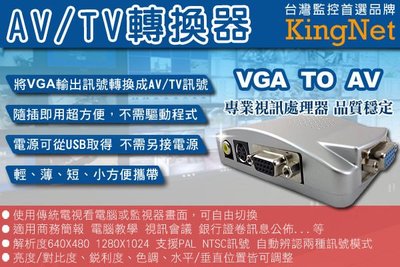 監視器 VGA轉AV訊號轉換 DVR主機/監視器轉接到傳統螢幕 監視器材攝影機 DVR 鏡頭