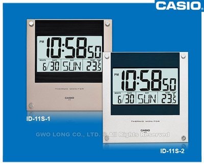 CASIO 卡西歐掛鐘專賣店 掛鐘 ID-11S(不挑)數字型 電子式掛鐘 溫度顯示 日期顯示 全新品 保固一年 開發票