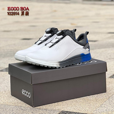 精品代購?ECCO GOLF S-THREE 高爾夫球鞋 BOA紐扣設計 golf男鞋 皮革 休閒鞋 ECCO運動鞋 102914