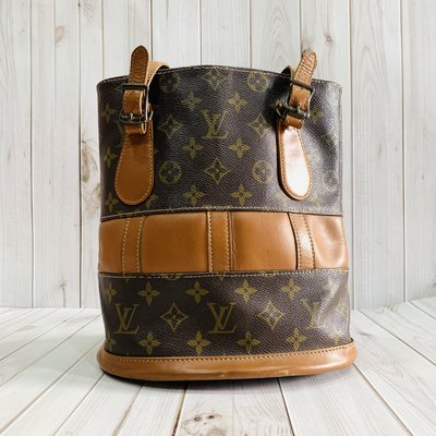 【哈極品】二手品 《Louis Vuitton LV Vintage款 老花字紋 美國限定款 橢圓桶 側肩背包》