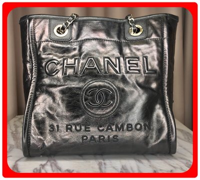 【 RECOVER 名品二手SOLD OUT 】CHANEL黑色幻彩牛皮肩背包