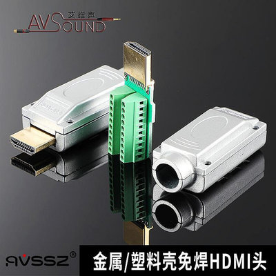 高清HDMI免焊公頭免焊接模塊插頭接線盒高清線接頭2.0版金屬diy