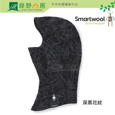 綠野山房》Smartwool 美麗諾羊毛 NTS中型250印花蒙面頭套 保暖帽套 深黑花紋 SW0SC183E42