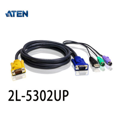 【MR3C】含稅附發票 ATEN宏正 2L-5302UP PS/2-USB介面切換器連接線1.8M