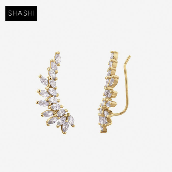 SHASHI 紐約品牌 ISABELLA CLIMBER 鑲鑽天使翅膀耳環 貼合耳廓耳環