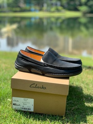 Clarks克拉克樂福鞋男鞋 2022新款輕量化設計一腳蹬懶人鞋男鞋休閒皮鞋 黑色 39-44