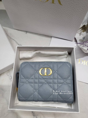 【Brand二手名品】Dior新款超美寶寶藍黛妃短夾/中夾  全新購證
