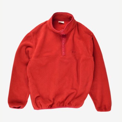 L.L Bean Fleece Pullover 刷毛 紅S M L 素面 口袋 短絨 罩衫 撞色 patagonia