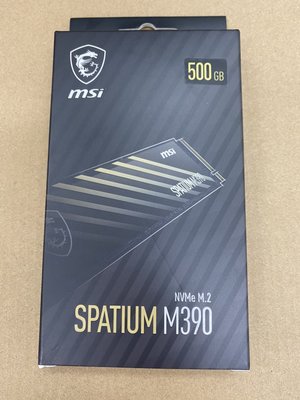MSI微星 SPATIUM M390 NVMe M.2 500GB 固態硬碟 全新 蘆洲可自取📌自取價950