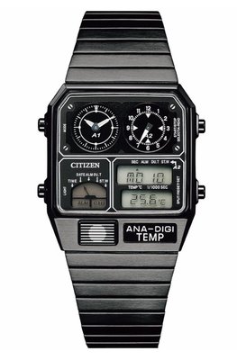 CITIZEN 星辰 Thermo Sensor 80年代復古設計手錶 指針/數位/溫度顯示 JG2105-93E