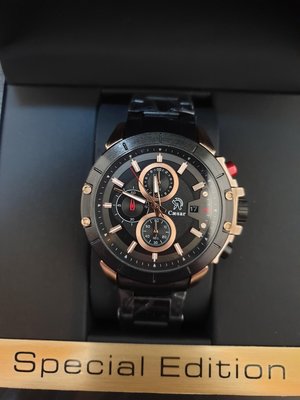 賣場最便宜 全新凱撒王 鋼帶 三眼 手錶 ca-1010