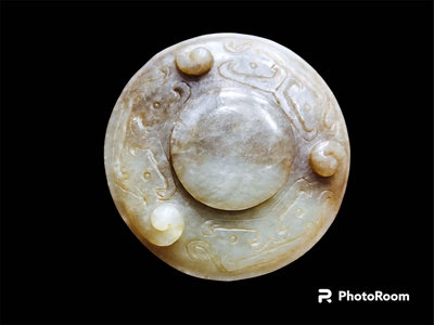 明清時期 和闐黃玉 饕餮紋飾爐頂寶蓋