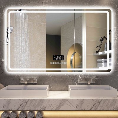智能鏡子觸摸屏led燈鏡發光廁所浴室鏡壁掛墻除霧衛生間鏡子家用 可開發票