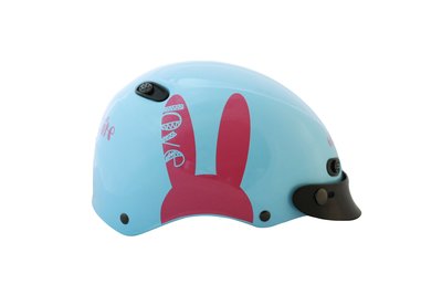 〈JN騎士用品〉EVO CA-110 安全帽 大人 1/2 半罩 雪帽 卡通 Love兔 水藍