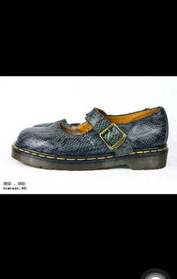 【古物箱】Dr.Martens 馬汀大夫 蛇皮紋 牛皮 娃娃鞋 UK6 (馬丁 9成新 英國製 公司貨 )
