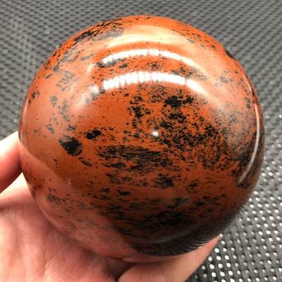【二手】天然紅曜石球擺件，直徑9.5厘米，重1134克 水晶 礦石 老貨 【天地通】-4511