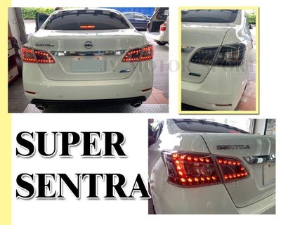 小傑車燈--新品 NISSAN SUPER SENTRA 2013 2014 15 AERO 黑底透明殼LED尾燈