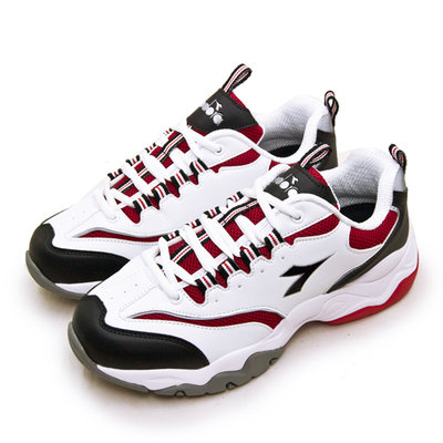 利卡夢鞋園–DIADORA 迪亞多那 運動生活時尚慢跑鞋--老爹鞋系列--白黑紅--71180--男
