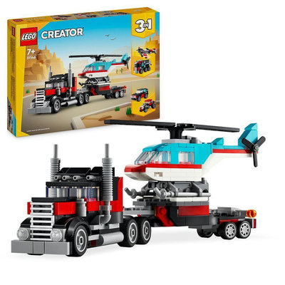 積木總動員 LEGO樂高 31146 創意百變系列3合1系列 平板卡車和直升機 270PCS外盒26*19*4.5cm